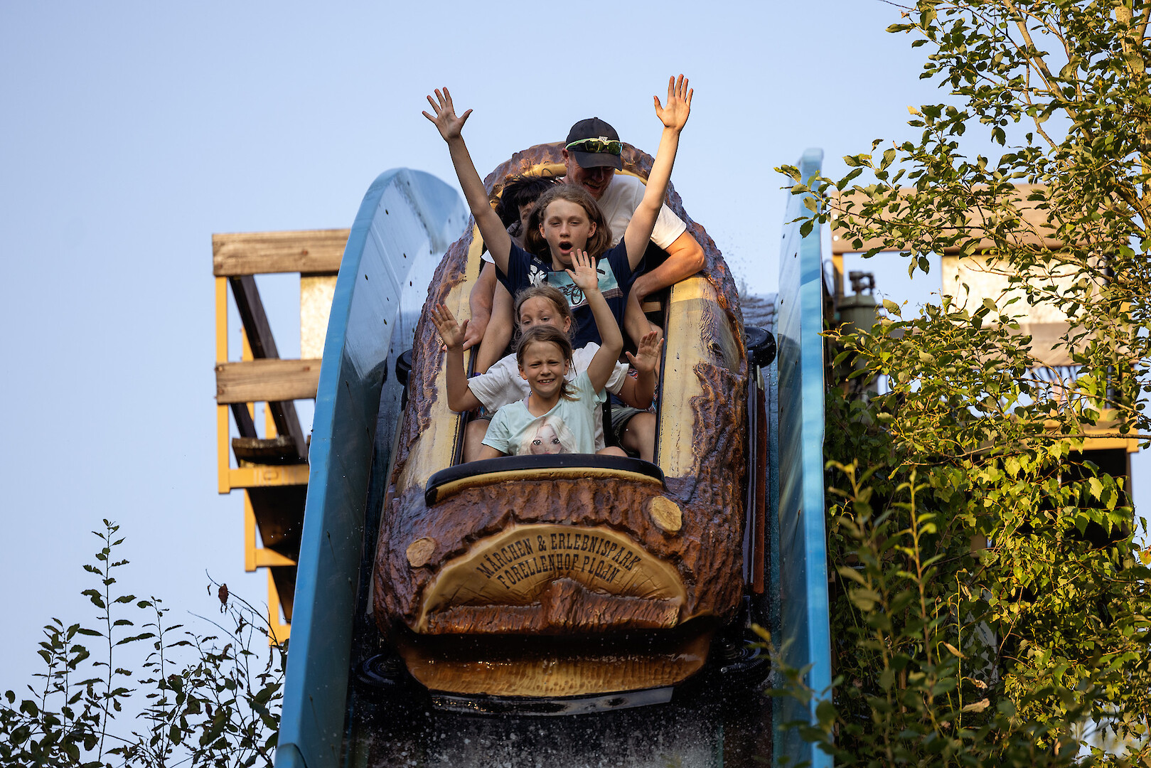Water ride with ghost train