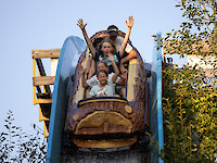 Water ride with ghost train