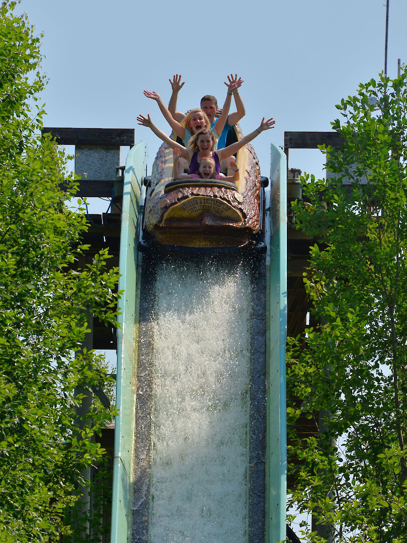 Water ride with ghost train