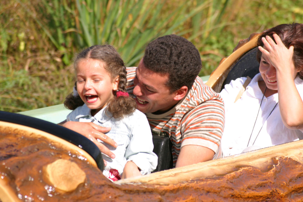 Water ride with ghost train