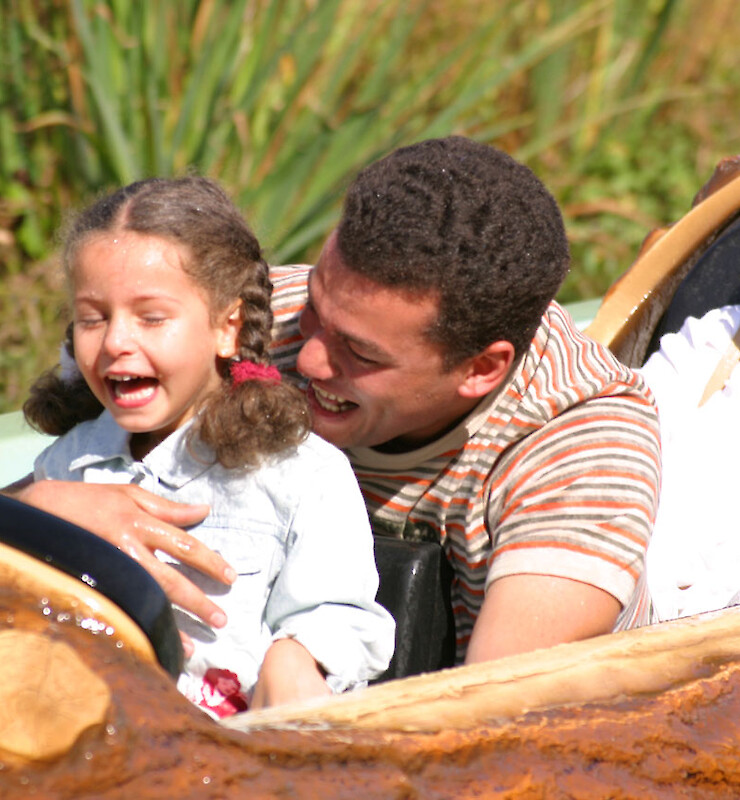 Water ride with ghost train