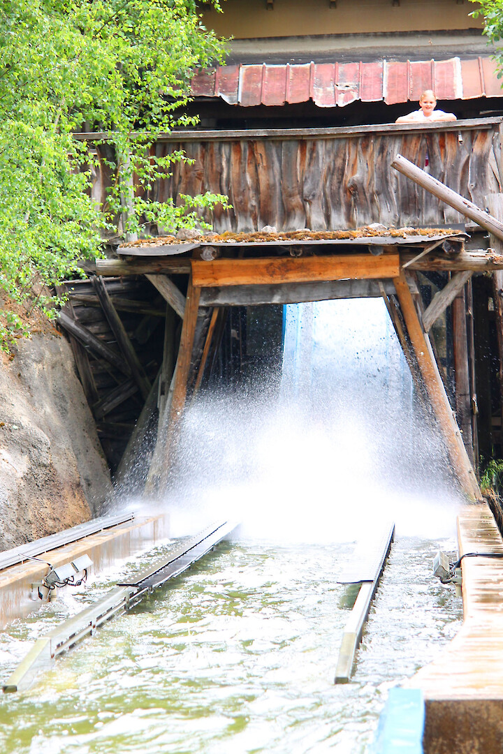 Water ride with ghost train