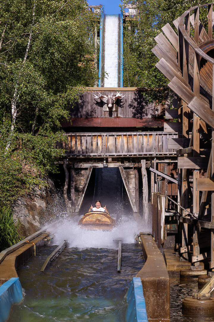 Water ride with ghost train