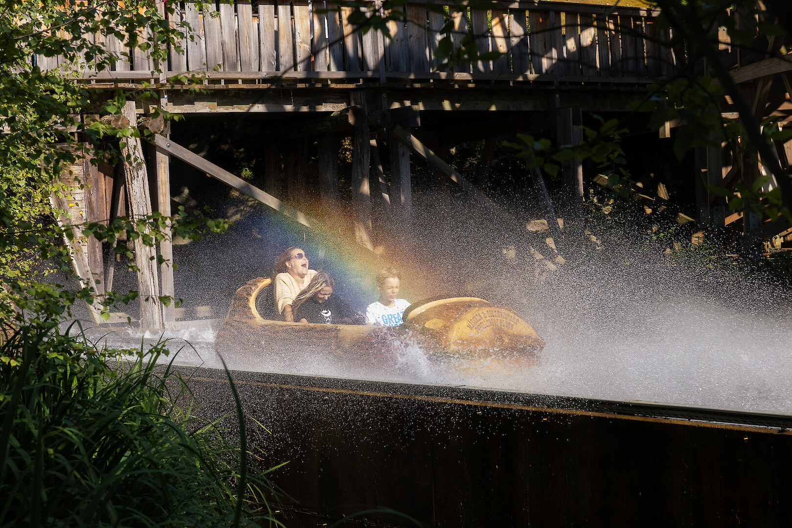 Water ride with ghost train