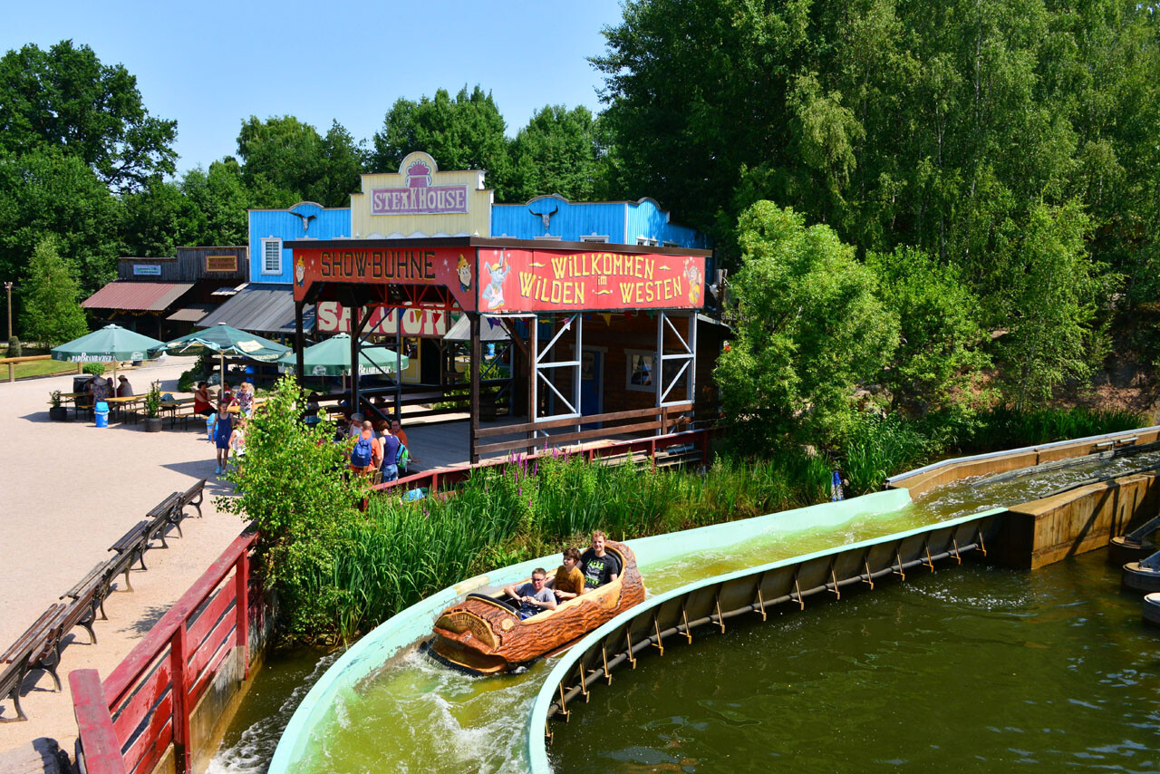 Water ride with ghost train