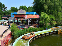 Water ride with ghost train