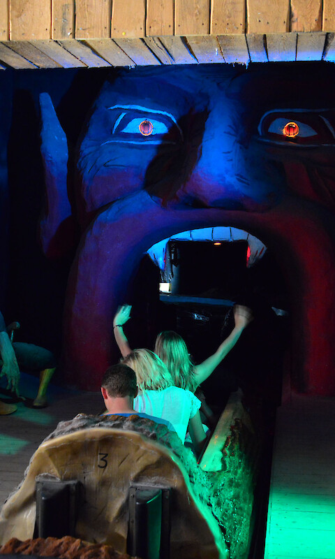 Water ride with ghost train